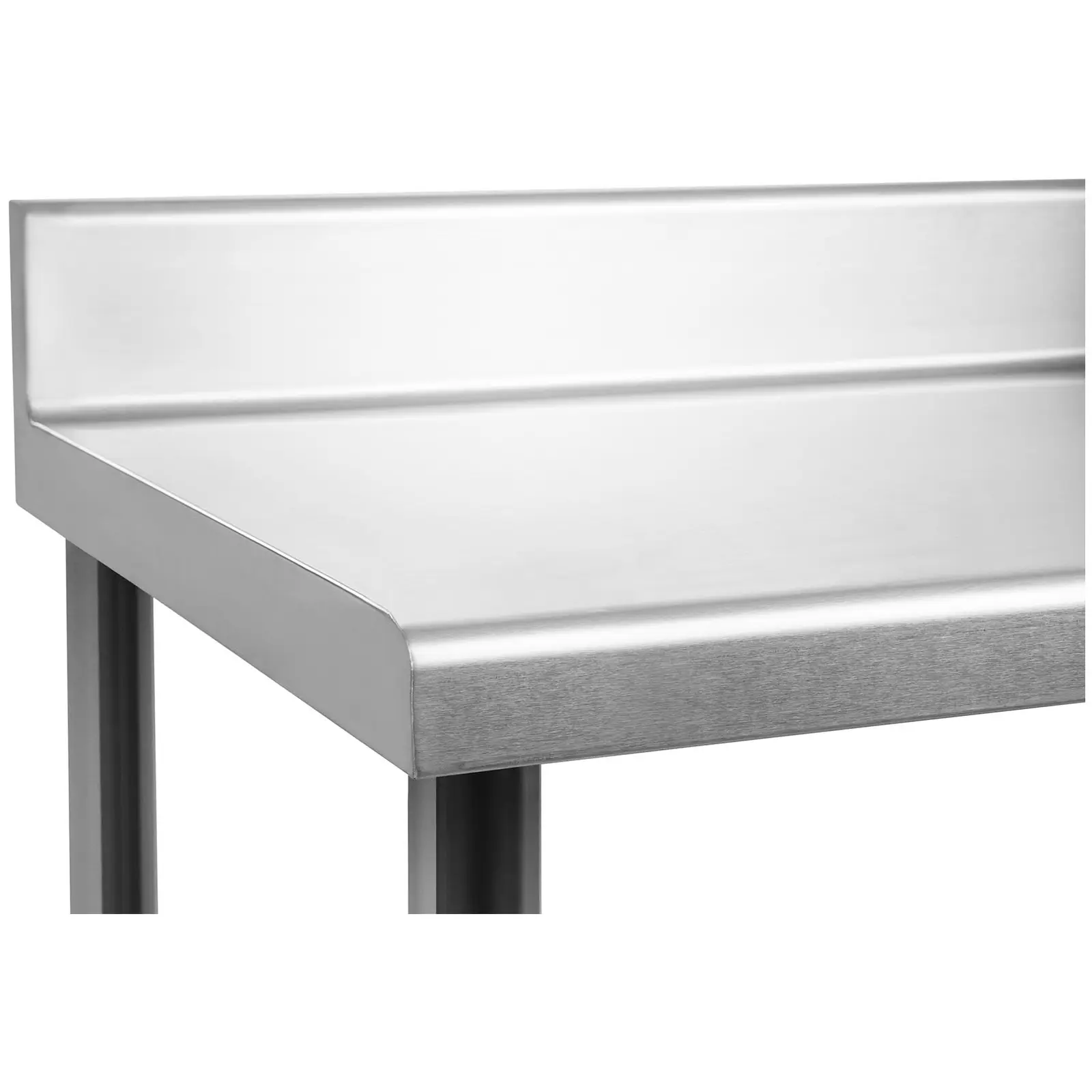 Nerezový pracovní stůl - 200 x 60 cm - s lemy - 195 kg