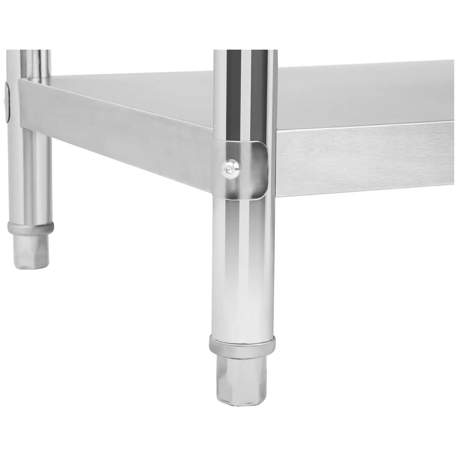 Nerezový pracovní stůl - 200 x 60 cm - s lemy - 195 kg