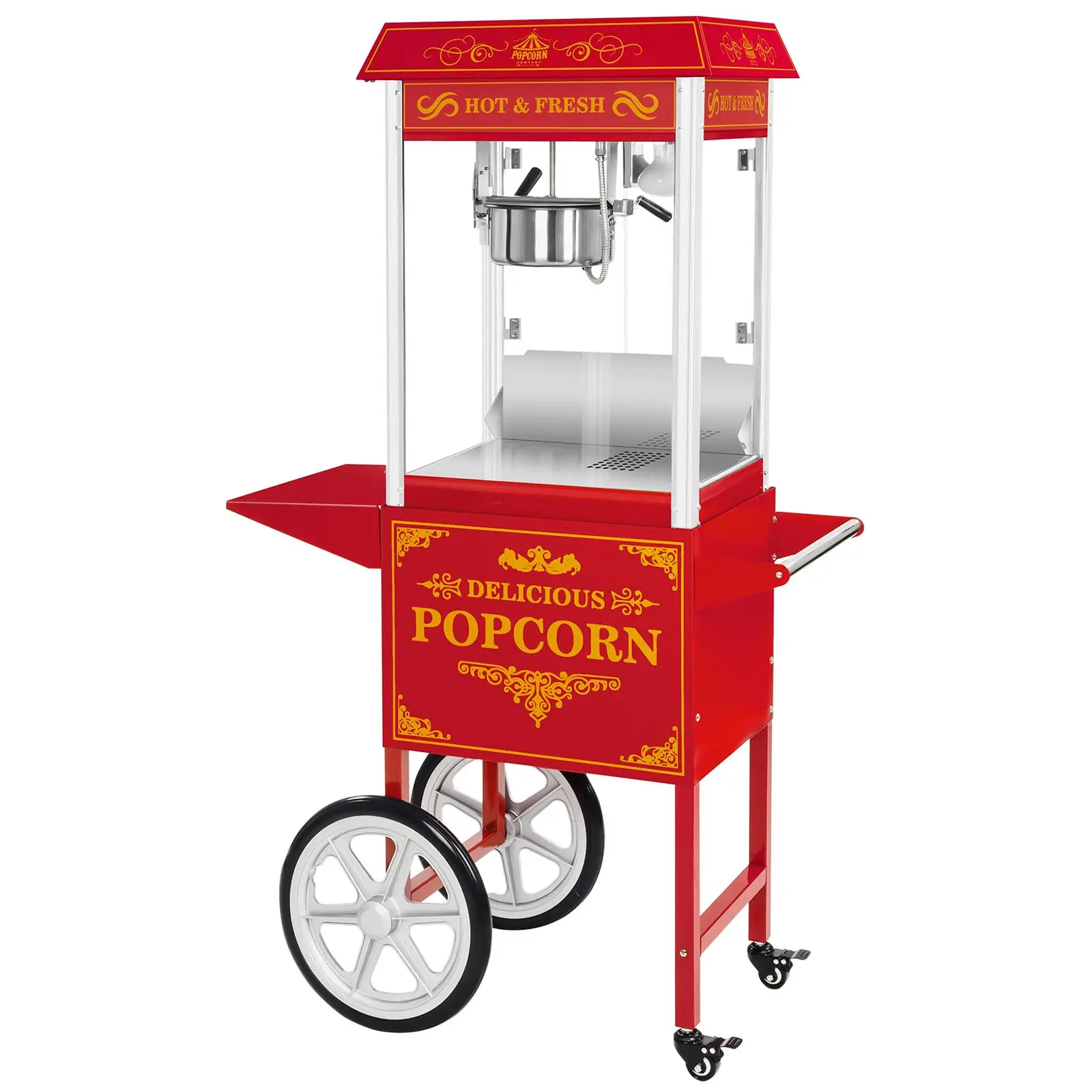B-zboží Stroj na popcorn s vozíkem - retro design - červený