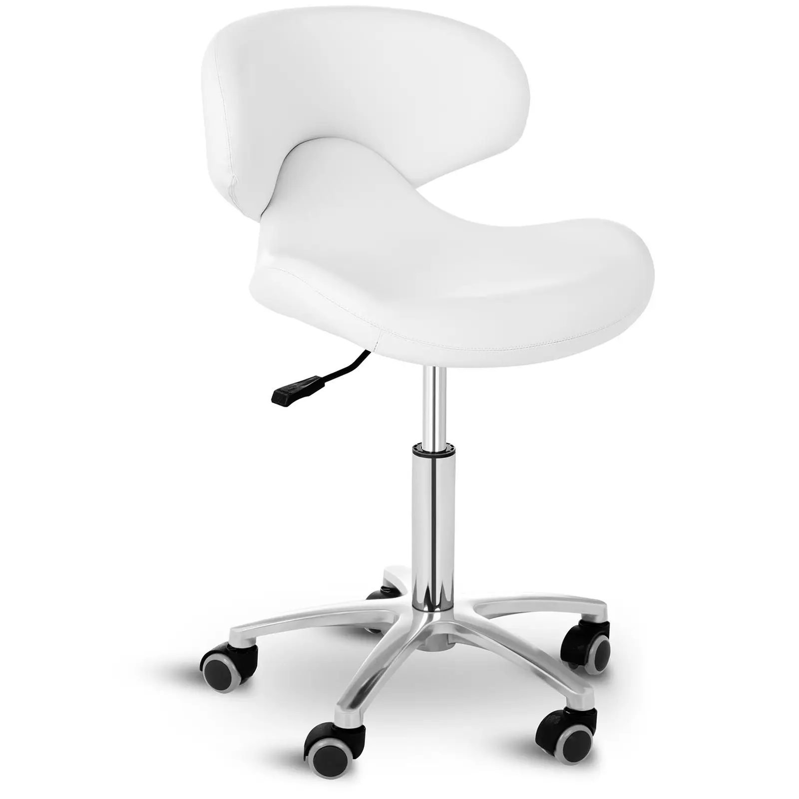 Otočná židle s opěradlem - 440–570 mm - 150 kg - Bílá