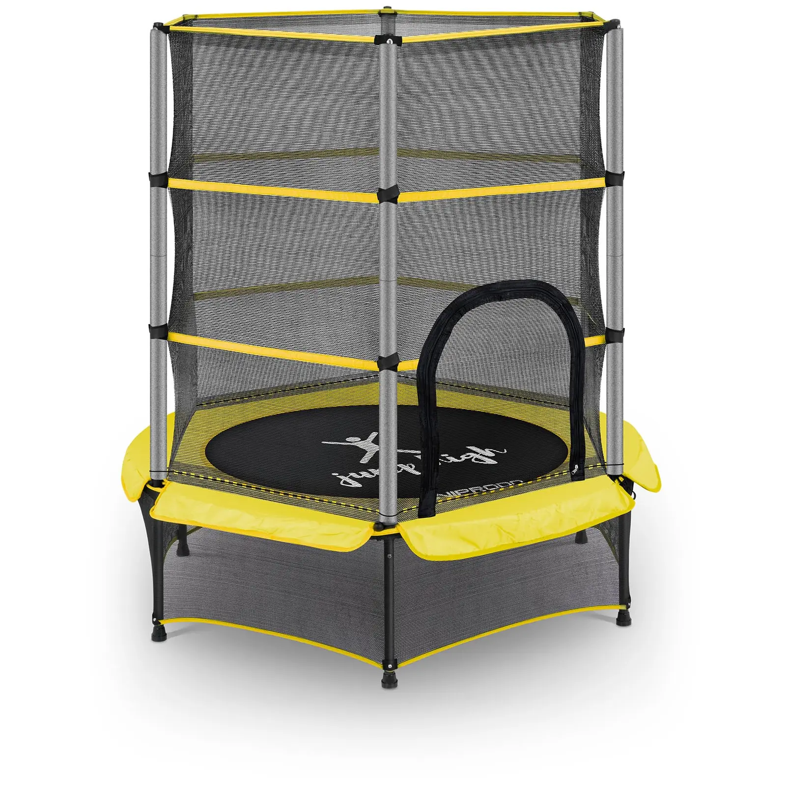 Dětská trampolína - s bezpečnostní sítí - 140 cm - 50 kg - žlutá