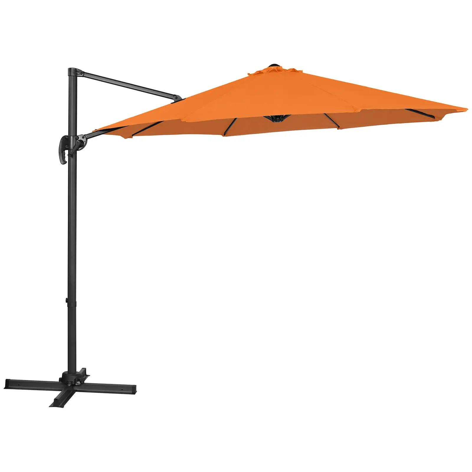 Boční slunečník - oranžový - kulatý - Ø 300 cm - naklápěcí a otočný