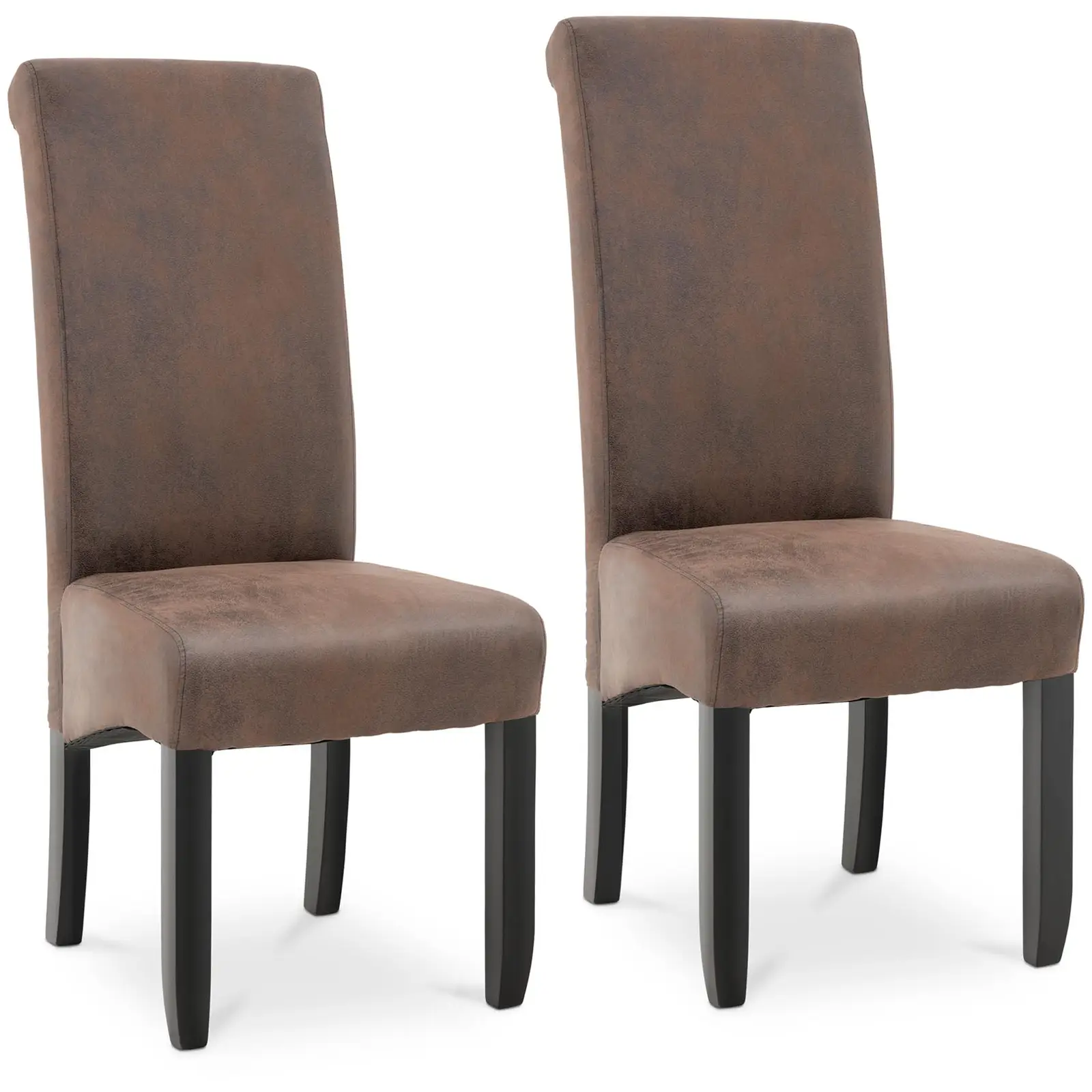 Čalouněná židle - sada 2 kusů - do 150 kg - sedací plocha 44,5 x 44 cm - hnědá