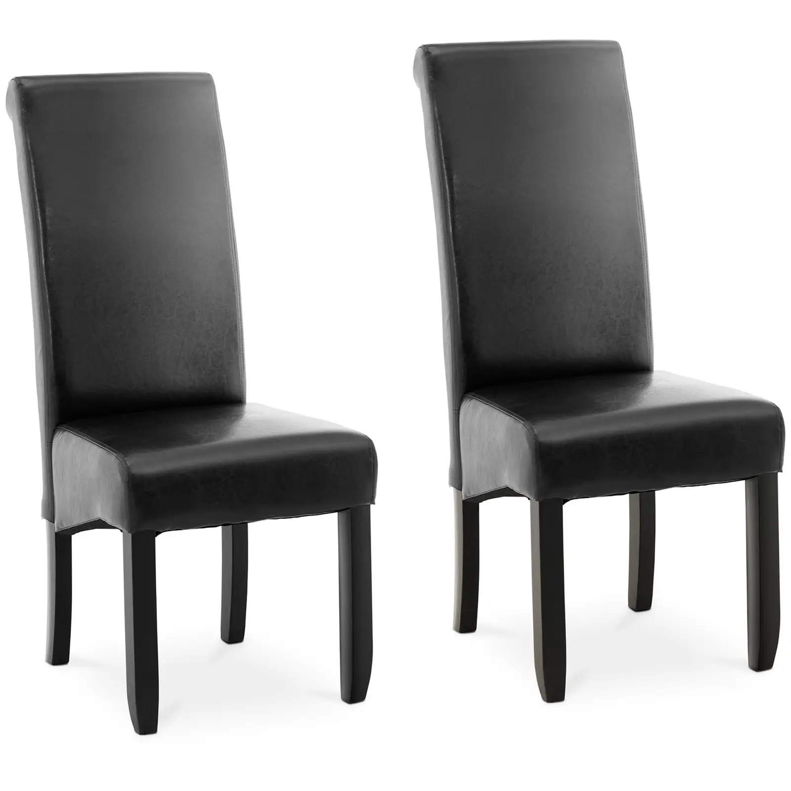 Čalouněná židle- sada 2 kusů - do 180 kg - sedací plocha 44,5 x 44 cm - černá
