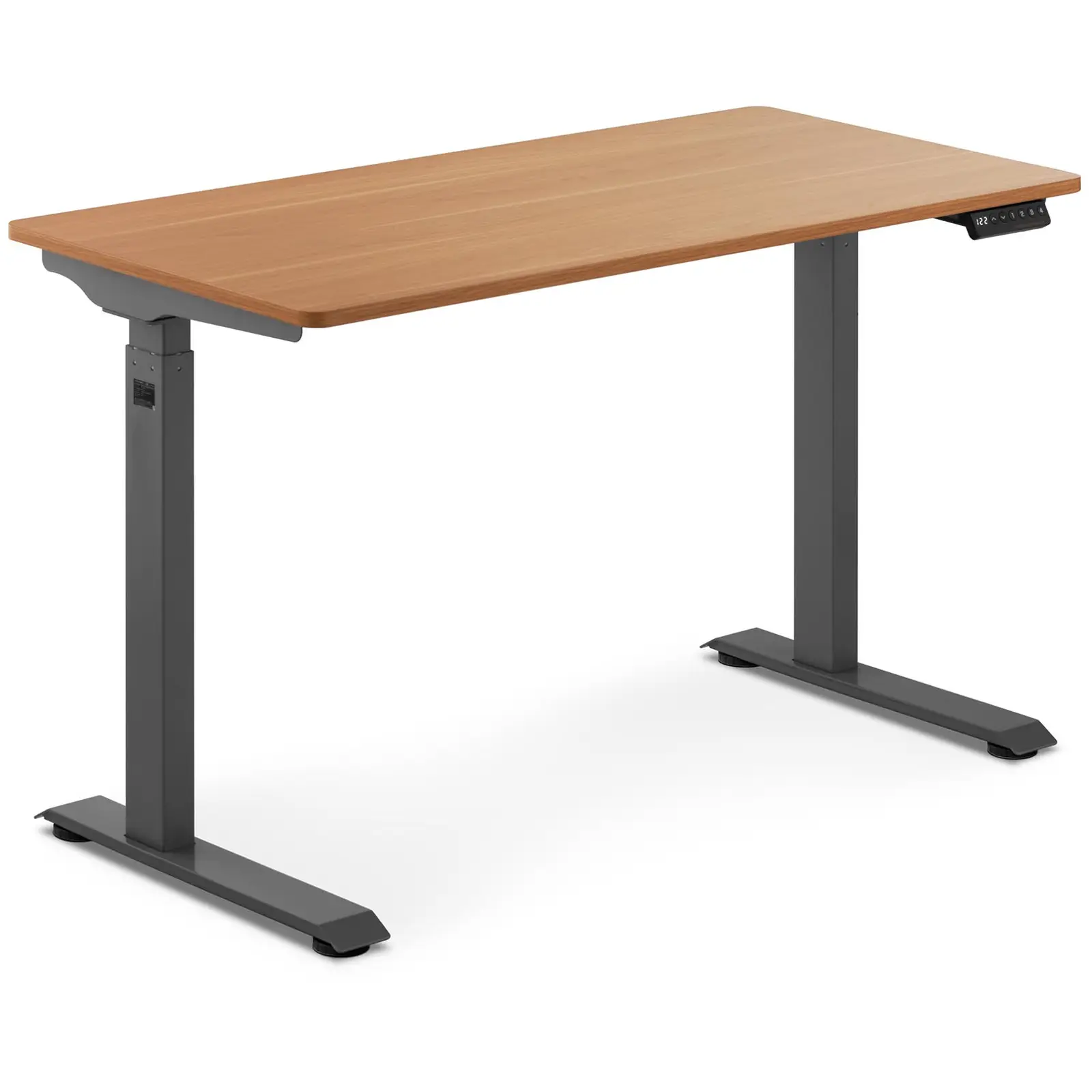 Výškově nastavitelný stůl s deskou - 90 W - 730–1 233 mm - hnědá / sivá